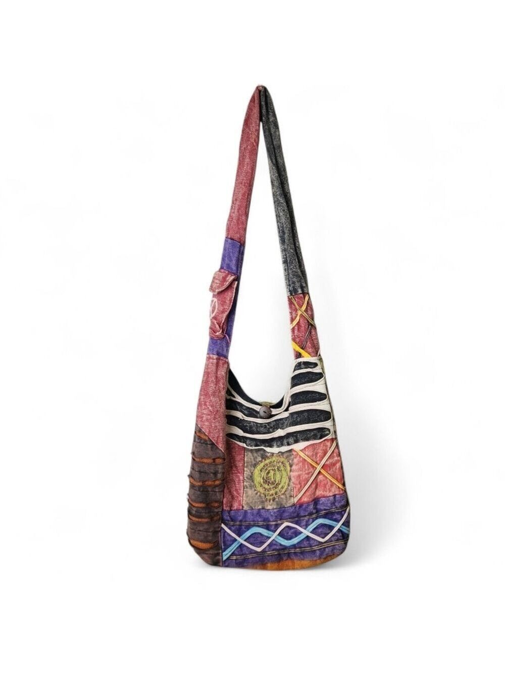 Y2K Boho Hippie Patchwork Crossbody Festival Bag Purse 90s
